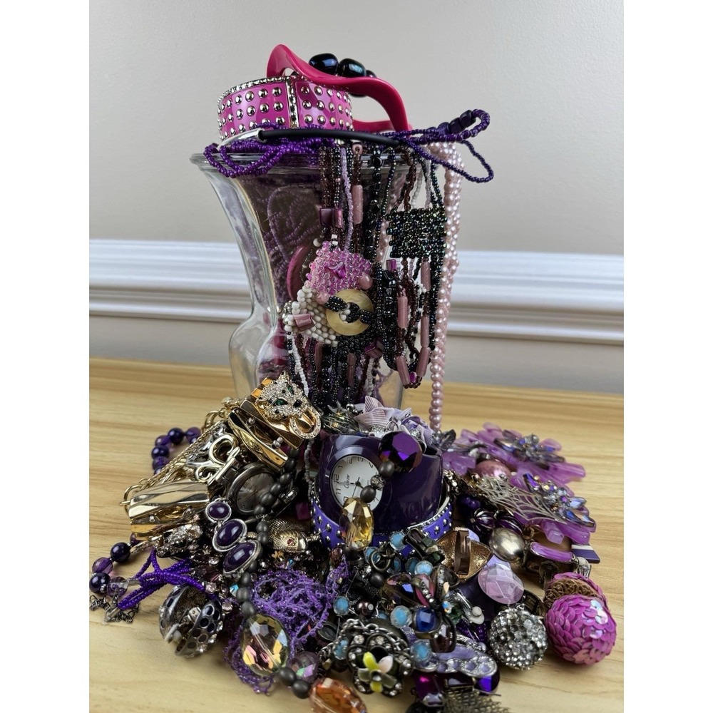 Mystery Jewelry Jar Rings Bracelets Earrings Necklaces Watches All Wearable 5lbs